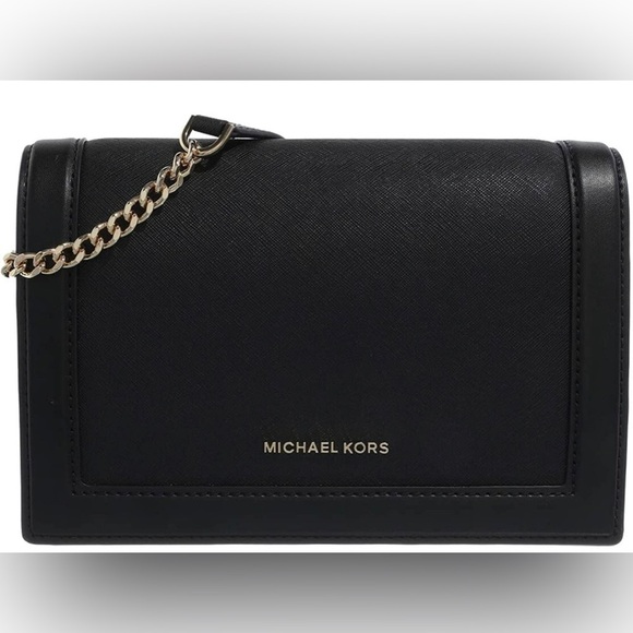 Michael Kors Black Leather Large Full Flap Crossbody Chain Bag—BEAUTIFUL!! NWT